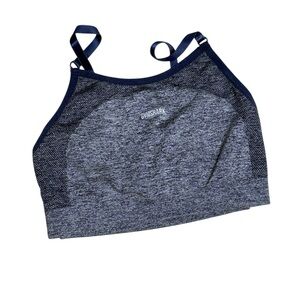 Gymshark navy blue marled bra top‎ workout yoga Activewear XXS/XS